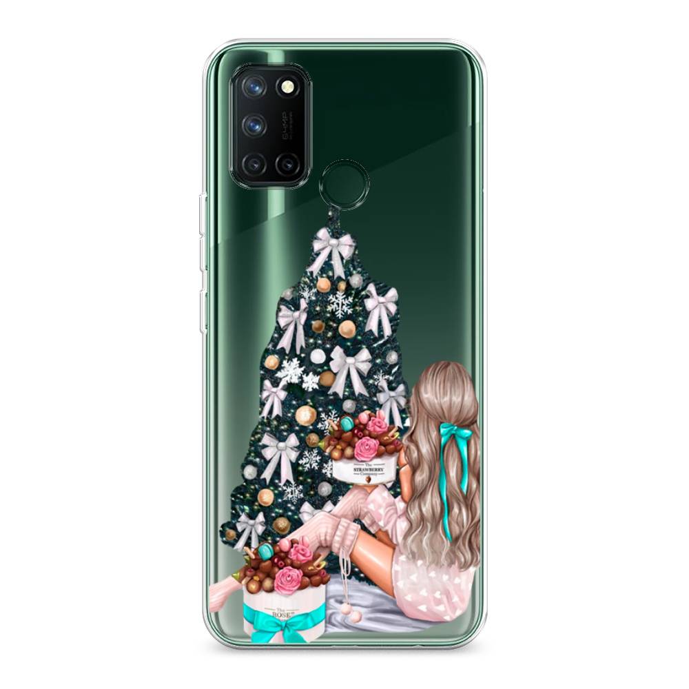 

Чехол на Realme 7i "New Year", Зеленый;бежевый;голубой, 253950-5