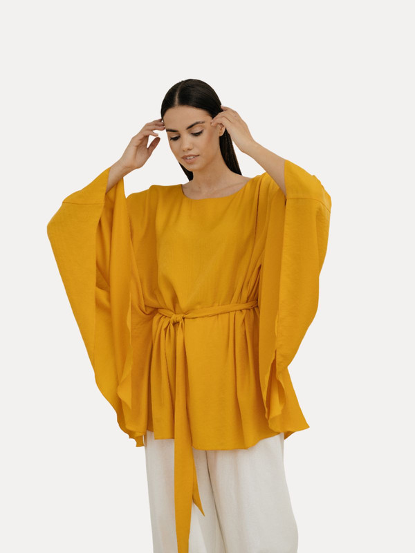 фото Блуза женская модный дом виктории тишиной шанти желтая one size