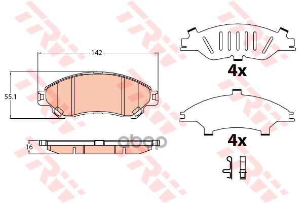 

Тормозные колодки TRW/Lucas передние для Suzuki SX4, Vitara 2013- gdb3633