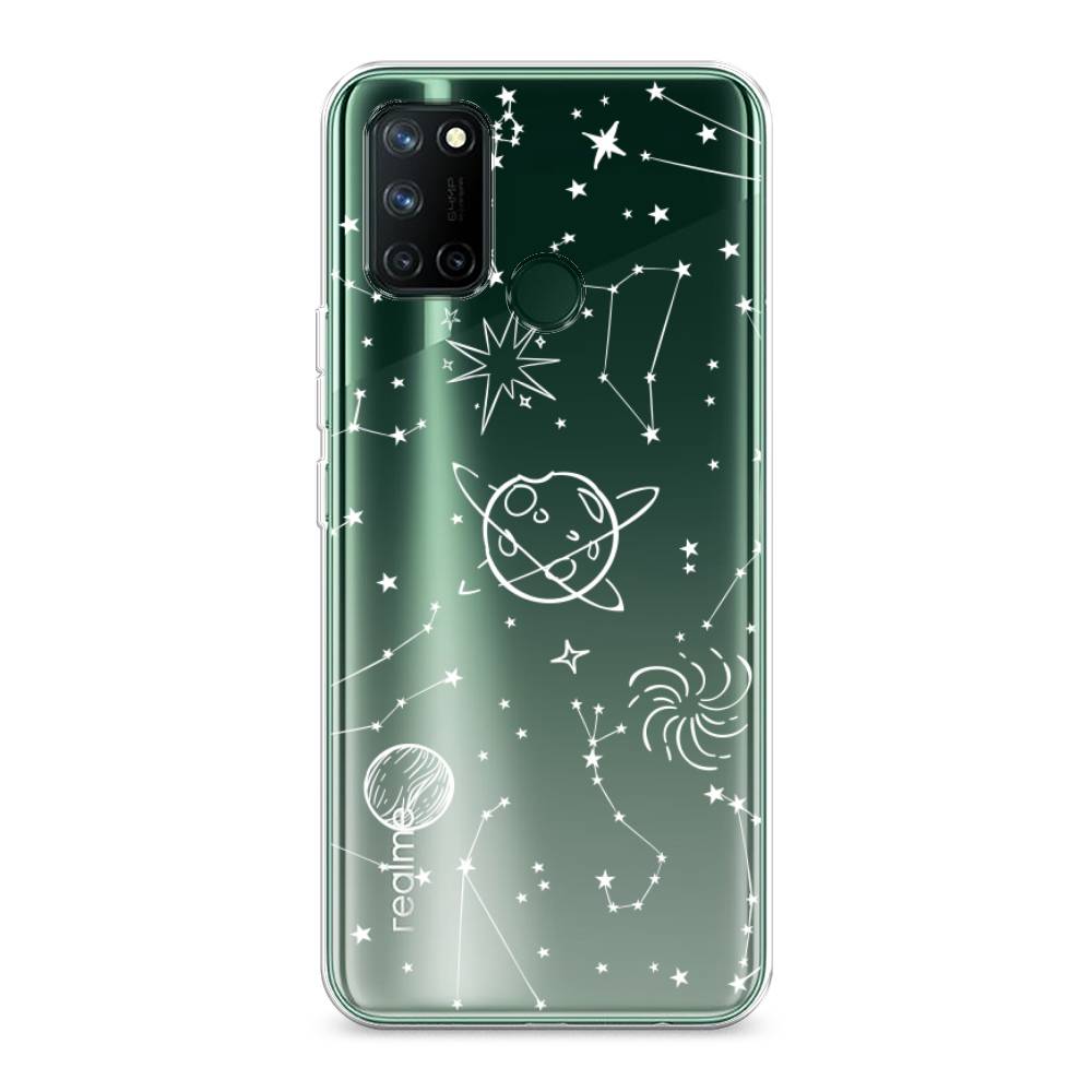 

Чехол на Realme 7i "Планеты в космосе", Белый, 253950-2