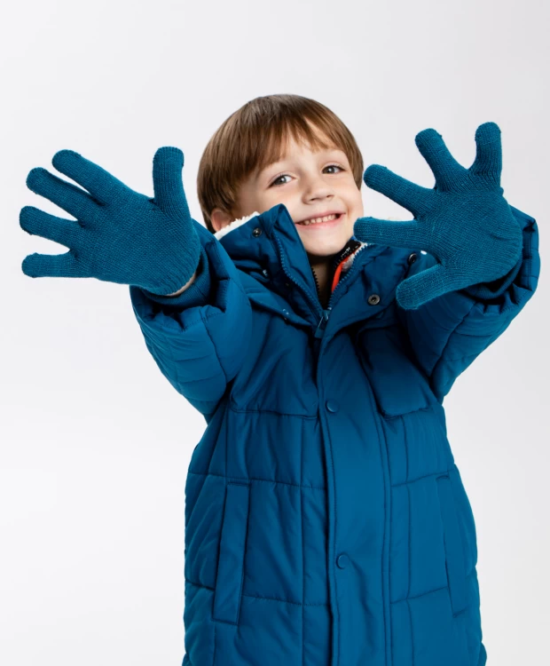 Перчатки детские Button Blue 223BBBX76021000, синий, 16