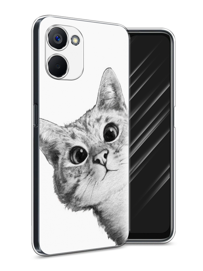 

Чехол Awog на Realme V20 "Кот рисунок черно-белый", Черный, 2512950-1