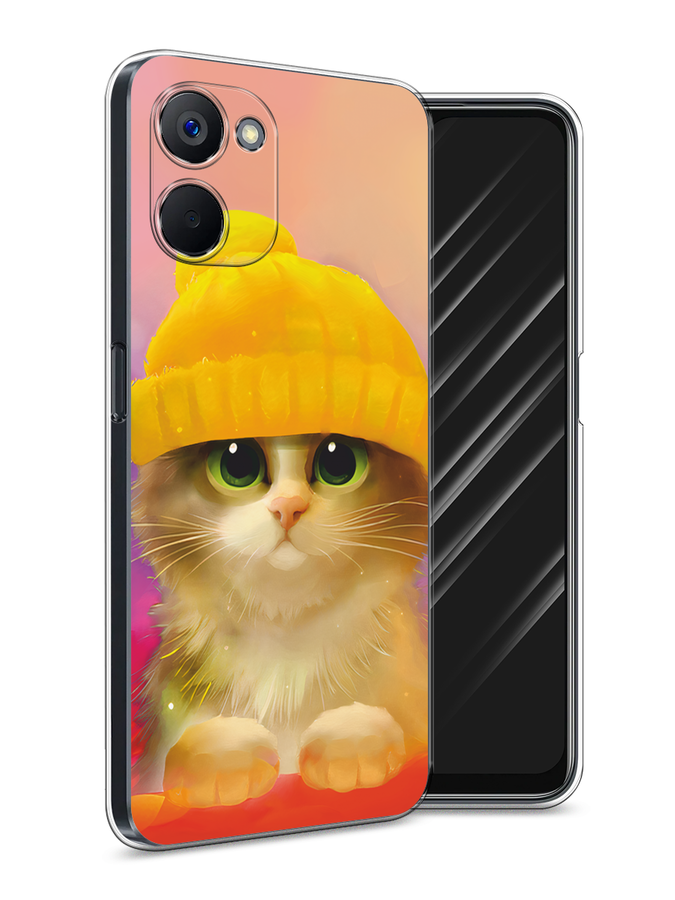 

Чехол Awog на Realme V20 "Котенок в желтой шапке", Желтый, 2512950-2