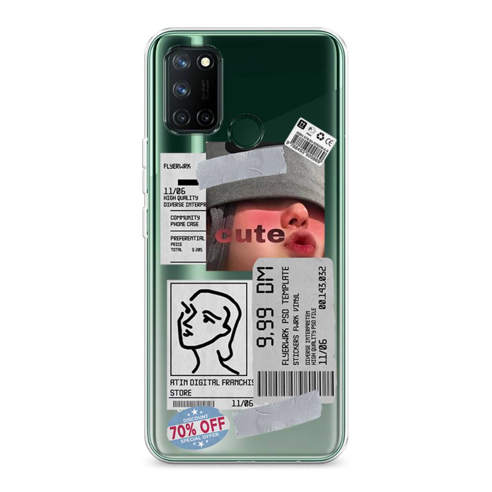 

Чехол на Realme 7i "Cute girl collage", Розовый;серый;голубой, 253950-6