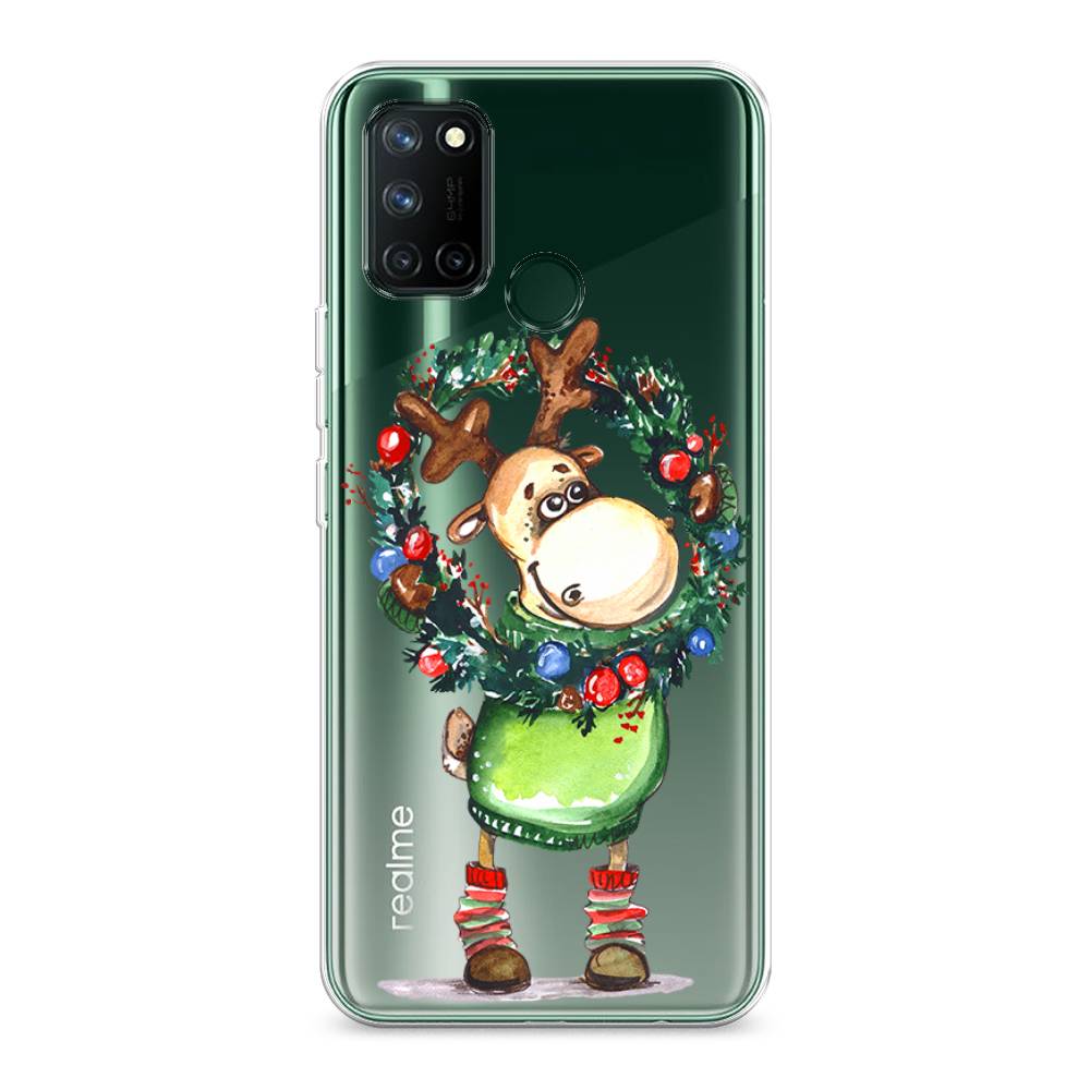 

Чехол на Realme 7i "Олень с новогодним венком", 253950-4
