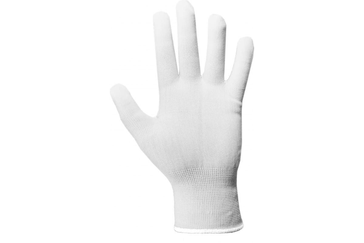 Нейлоновые перчатки Armprotect белые, без доп покрытия, р9 6220 спилковые комбинированные перчатки armprotect