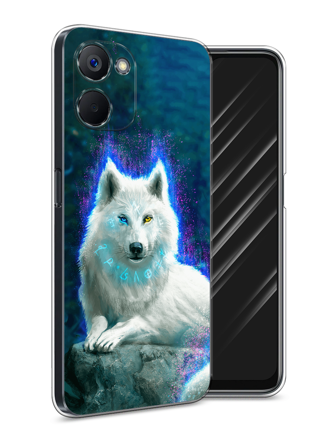 

Чехол Awog на Realme V20 "Белоснежный волк", Белый;зеленый;фиолетовый, 2512950-2