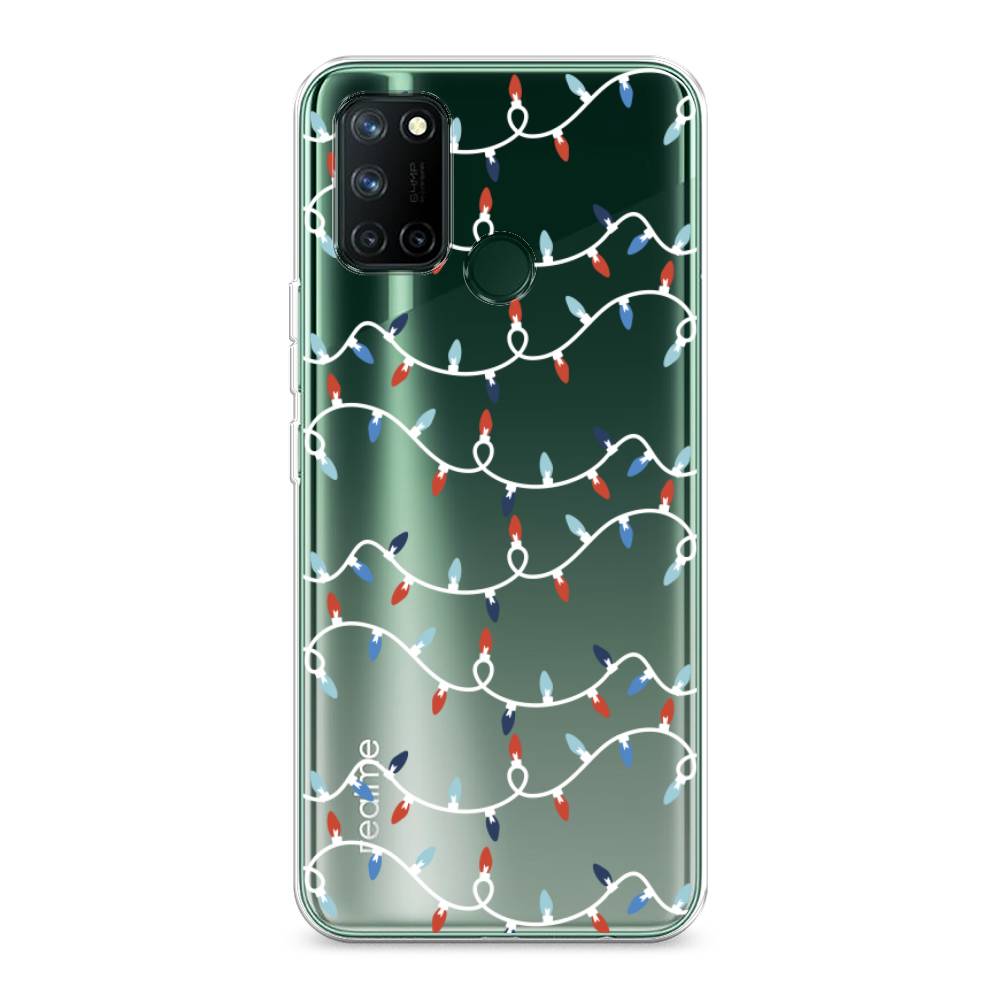 

Чехол на Realme 7i "Разноцветная гирлянда", Белый;красный;синий, 253950-5