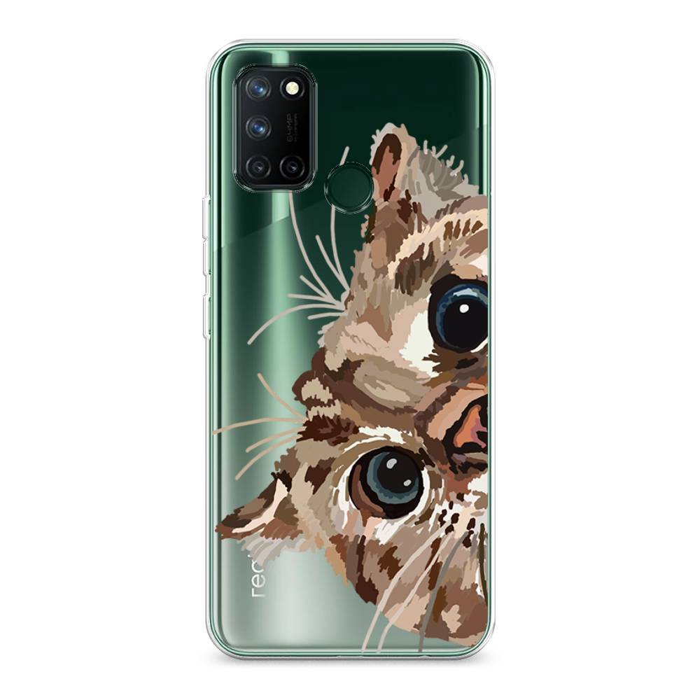 

Чехол на Realme 7i "Любопытный кот", Коричневый;синий;черный, 253950-1