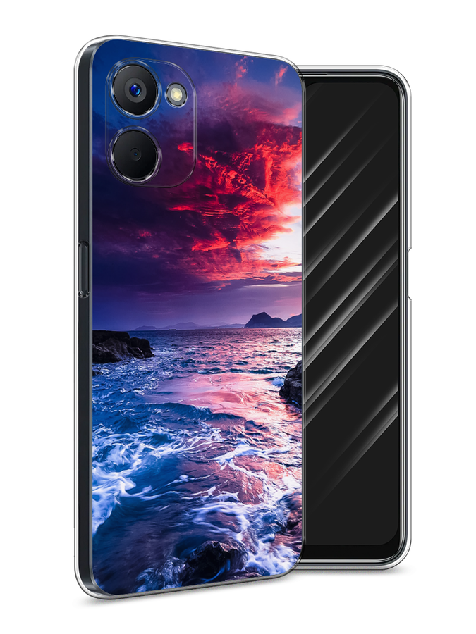 

Чехол Awog на Realme V20 "Волны 1", Розовый;синий, 2512950-4