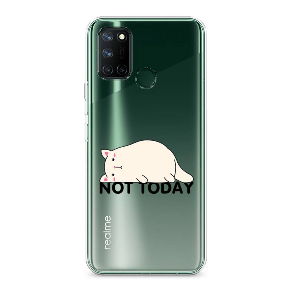 

Чехол на Realme 7i "Cat not today", Белый;розовый;черный, 253950-1