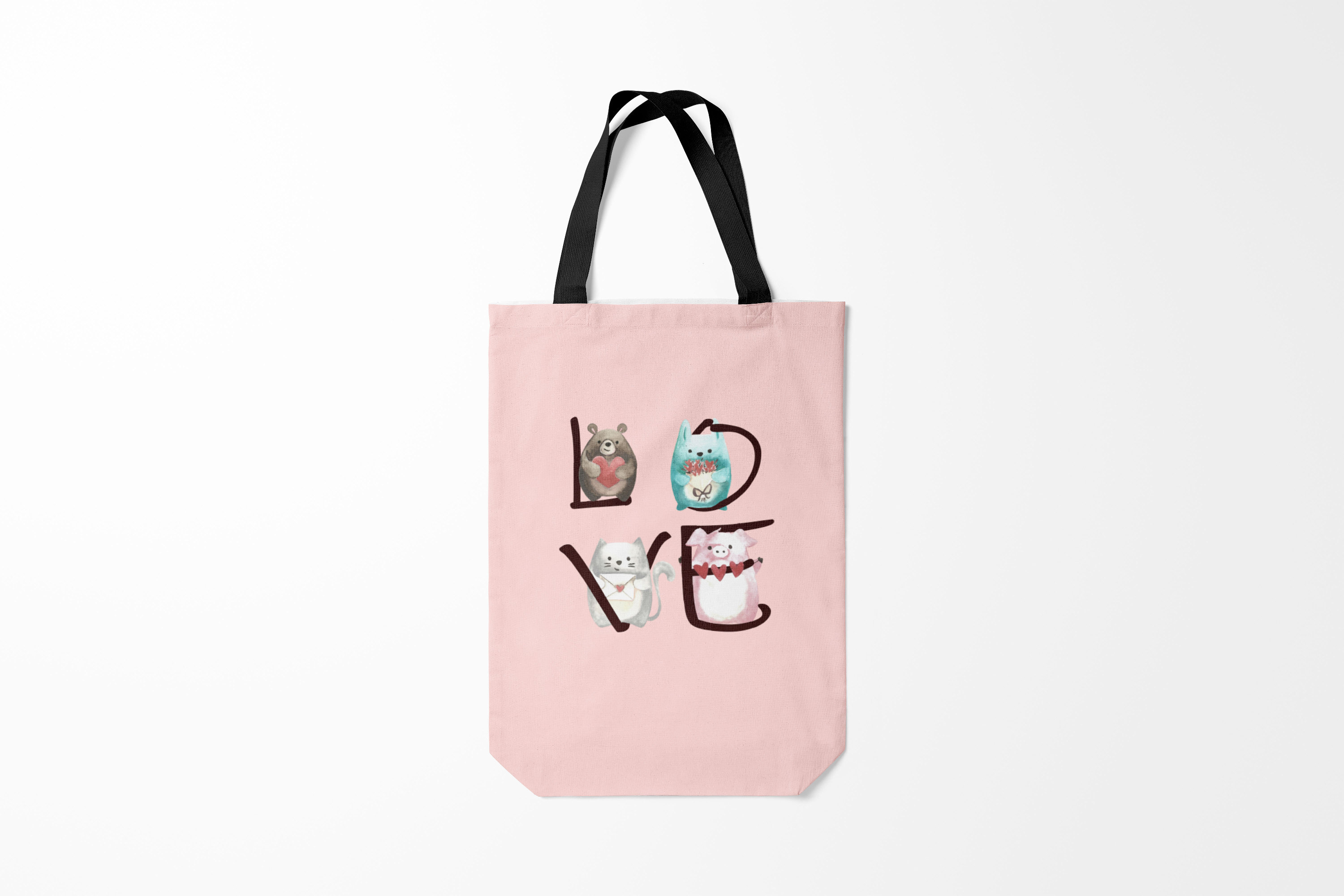 

Сумка шoппер унисекс Burnettie Разные LOVE зверушки,, Разные LOVE зверушки
