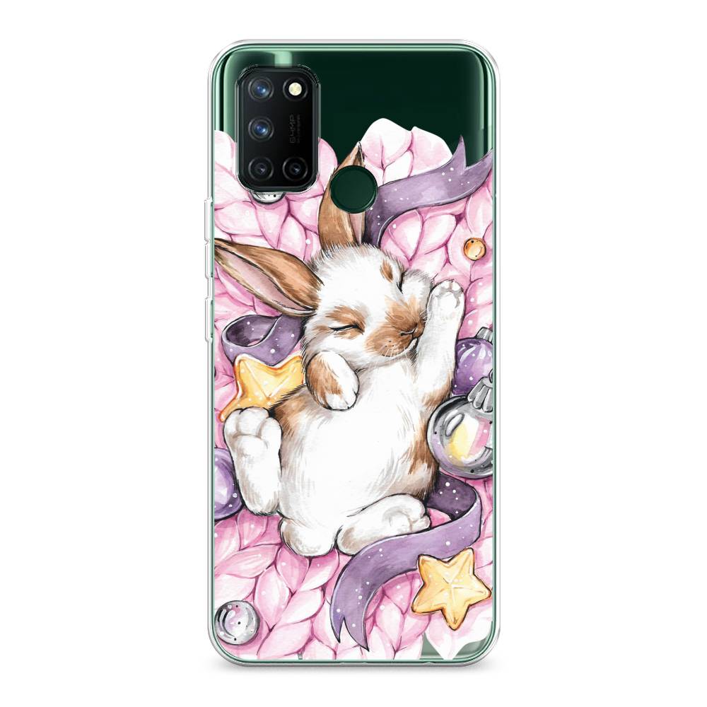

Чехол на Realme 7i "Кролик спит", Розовый;белый, 253950-5