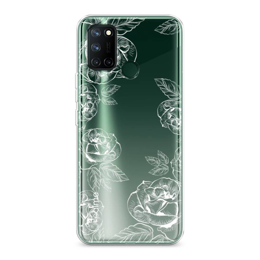 

Чехол на Realme 7i "Розы графика", Черный;серый, 253950-2