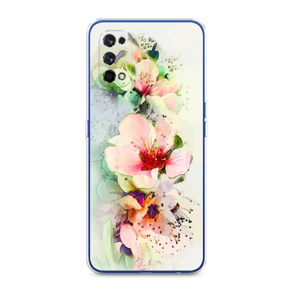 

Чехол на Realme 7 Pro "Нежные цветы", Зеленый;розовый, 254050-2