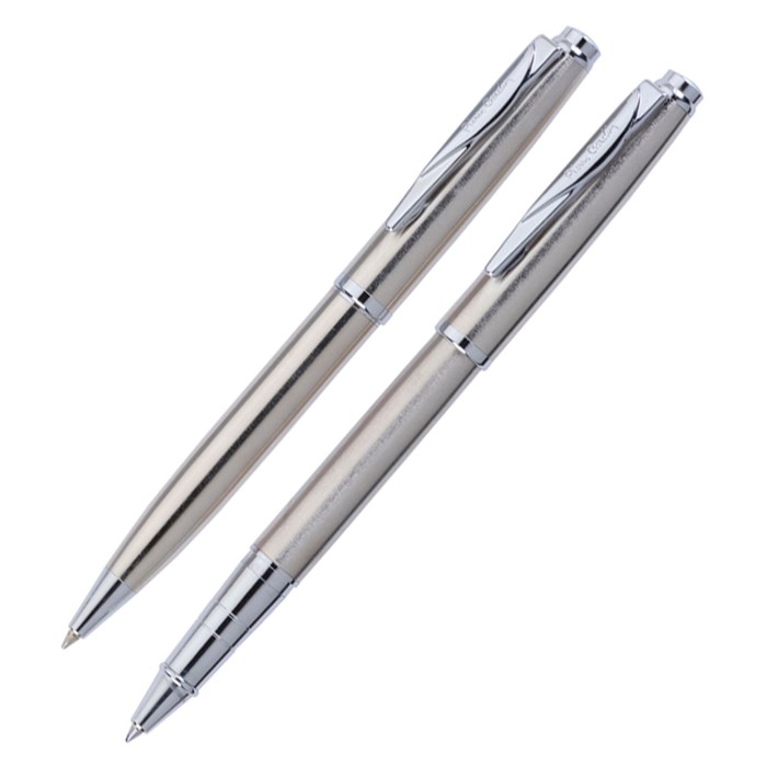 

Набор ручка шариковая + роллер PIERRE CARDIN PEN&PEN, корпус латунь, отделка сталь и хром,, Серый