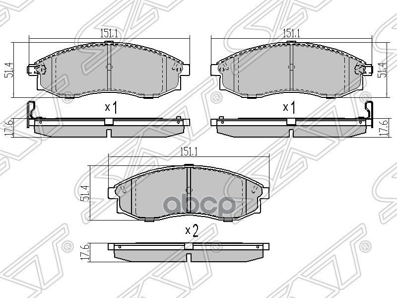 

Колодки Тормозные Перед Mitsubishi L200 01-07 Sat арт. STMR527550
