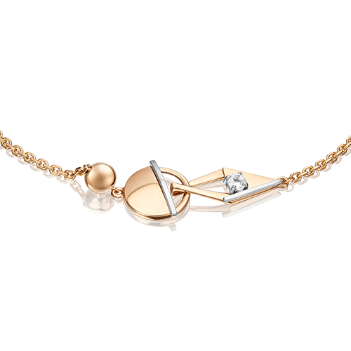 Браслет из белогокрасного золота р17 PLATINA jewelry 05-0705-00-201-1111 топаз 43043₽