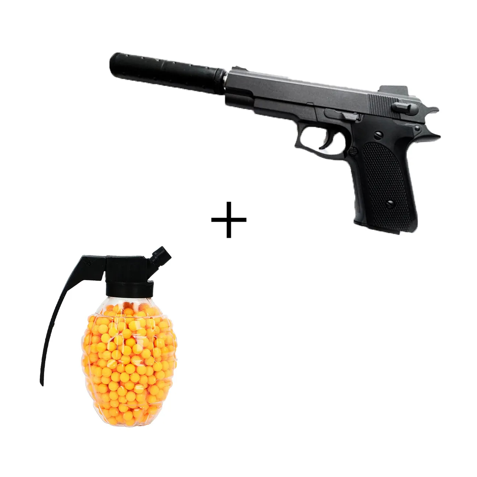 

Пистолет WellyWell пневматический c глушителем Air Sport Gun_K_33A