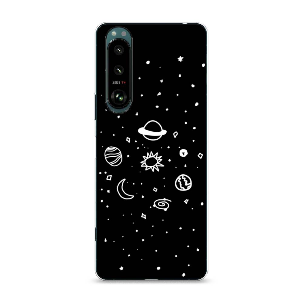 

Чехол на Sony Xperia 1 III "Дудл солнечной системы", Бежевый;серый, 54850-2