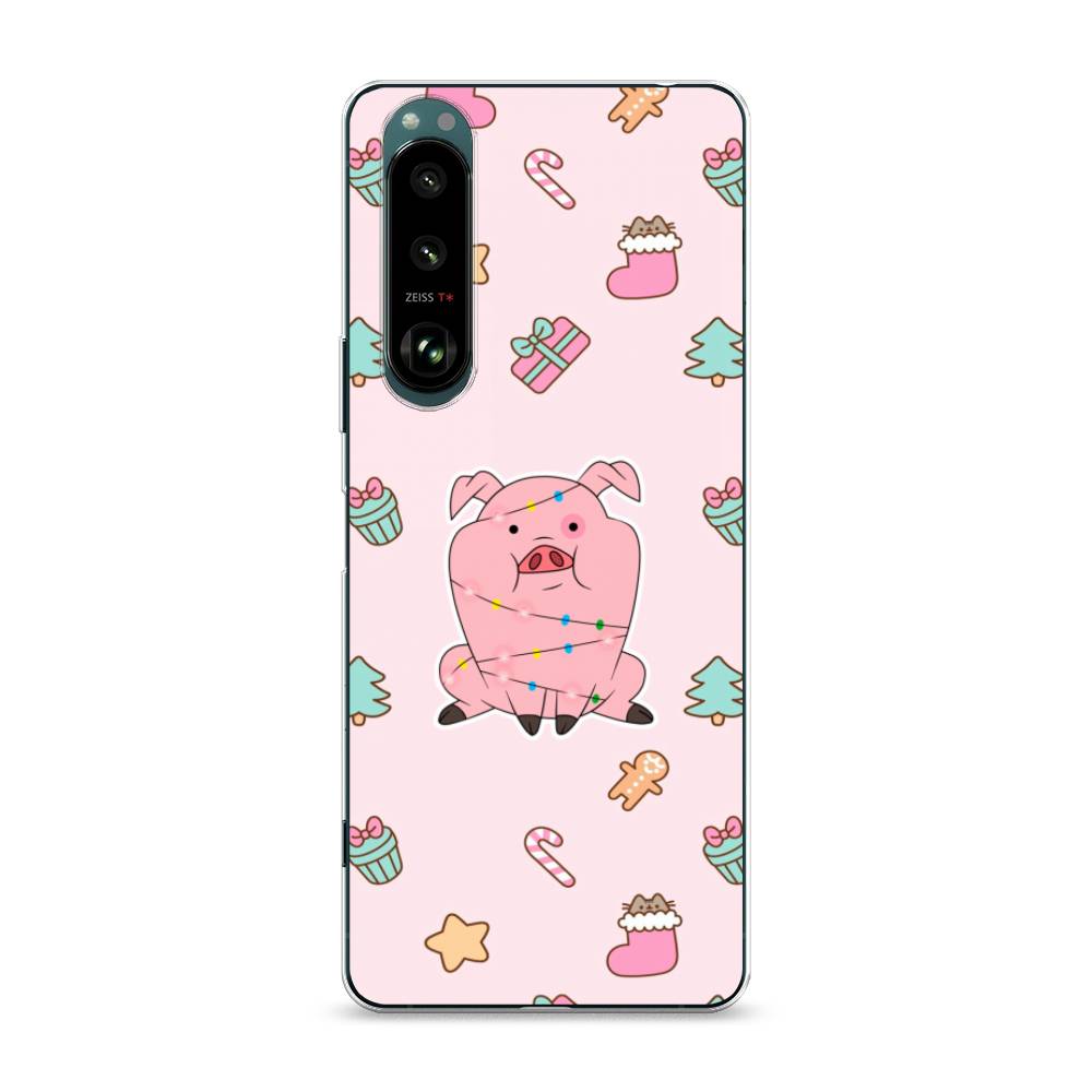 

Чехол на Sony Xperia 1 III "Розовая свинка", Розовый;зеленый, 54850-5