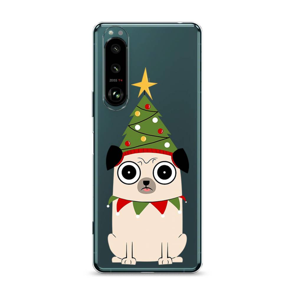 

Чехол на Sony Xperia 1 III "Собачка с ёлочкой", Бежевый;красный;зеленый, 54850-1