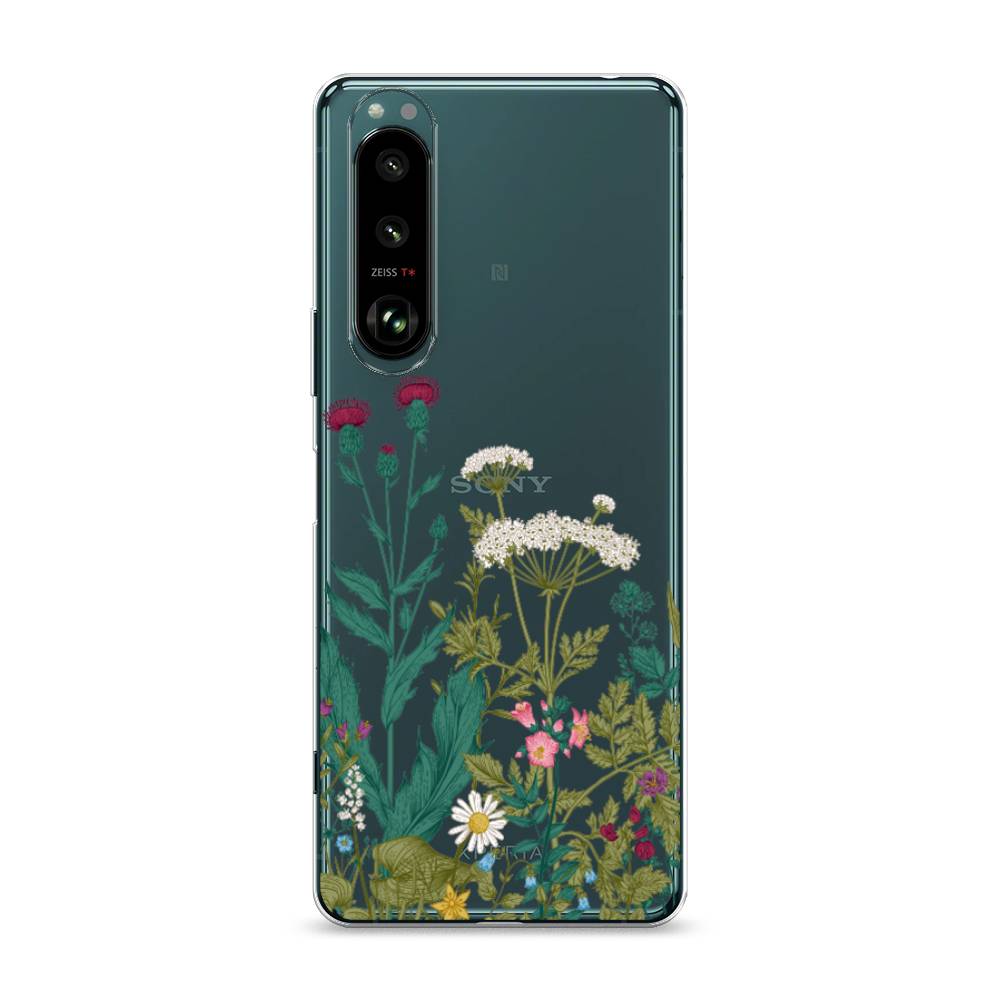 

Чехол на Sony Xperia 1 III "Дикие полевые цветы", Зеленый;розовый;белый, 54850-2