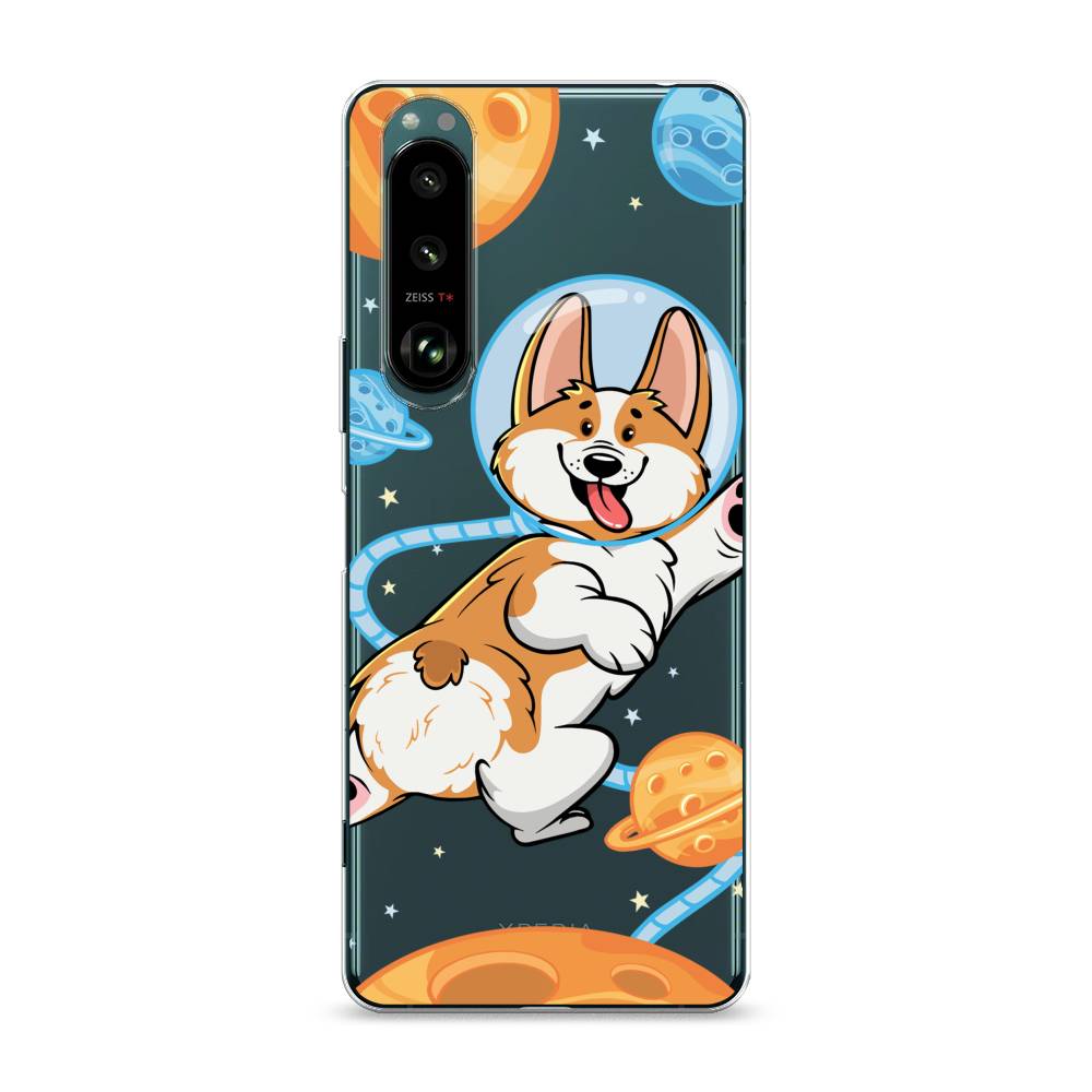 

Чехол на Sony Xperia 1 III "Корги-космонавт", Голубой;бежевый;белый, 54850-1