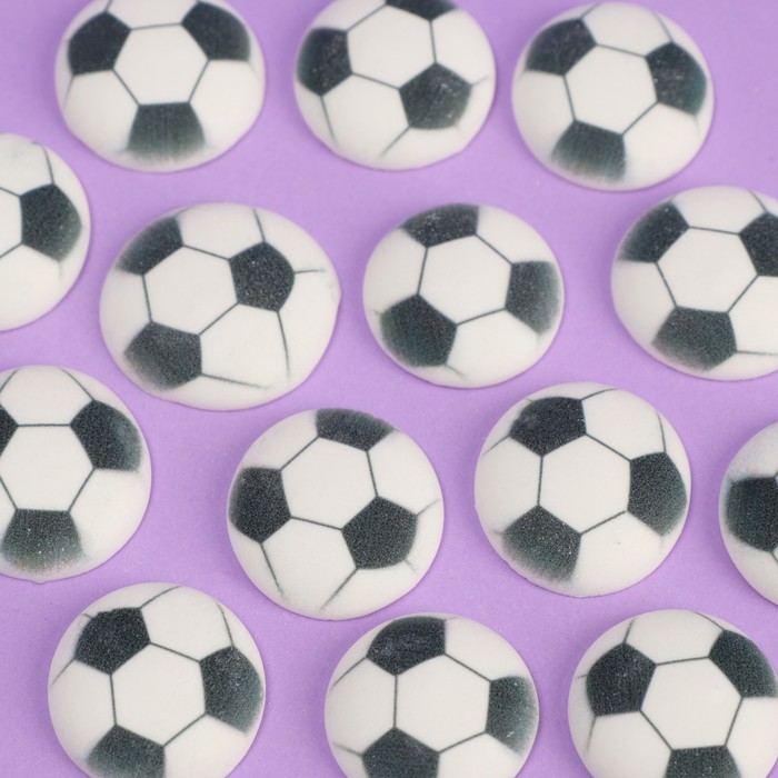 фото Сахарные медальоны top decor, "футбольный мяч", 27 мм, набор 63 шт. топ декор