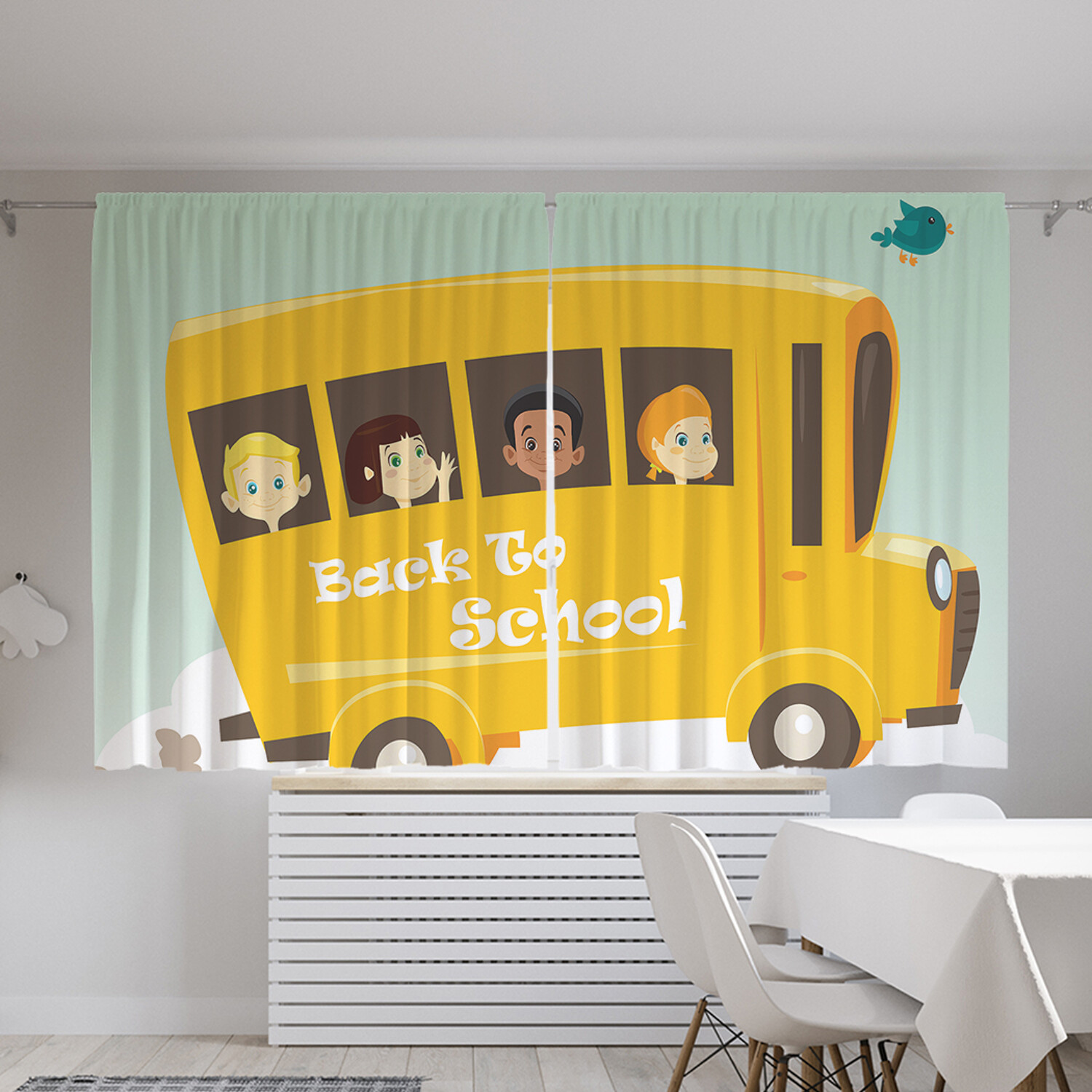 

Шторы с фотопечатью JoyArty "Школьники в автобусе" из сатена, 290х180 см, Школьники в автобусе