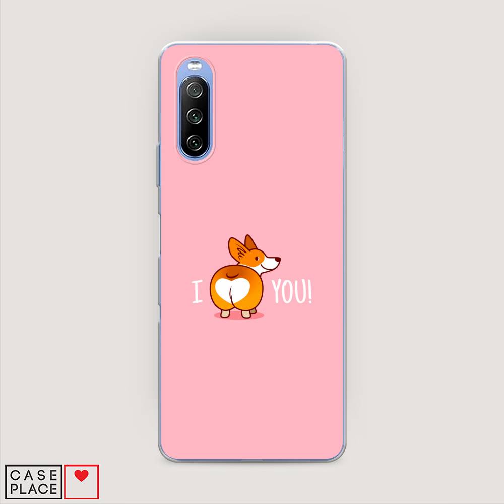 

Чехол на Sony Xperia 10 III "Корги I love you", Розовый;коричневый;белый, 54950-1