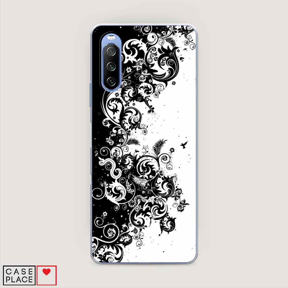

Чехол на Sony Xperia 10 III "Черно белый узор", Белый;черный;серый, 54950-3