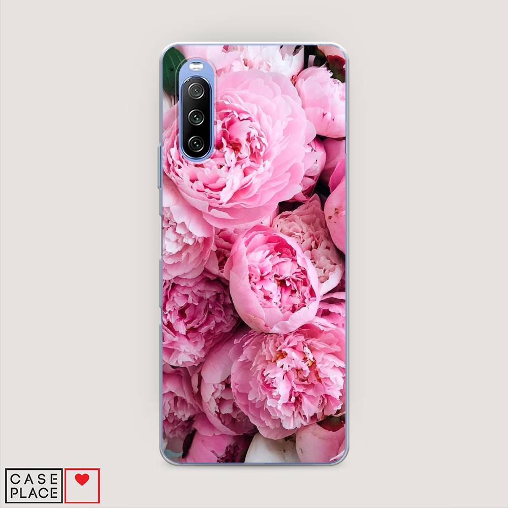 

Чехол на Sony Xperia 10 III "Розовые пионы", Бежевый;розовый, 54950-2