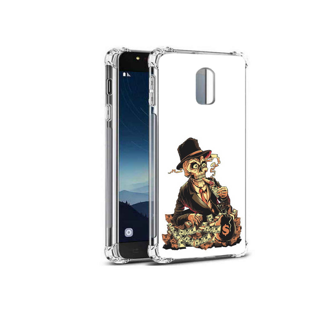 

Чехол MyPads Tocco для Samsung Galaxy C8 нарисованный череп с сигаретой (PT96288.518.515), Прозрачный, Tocco