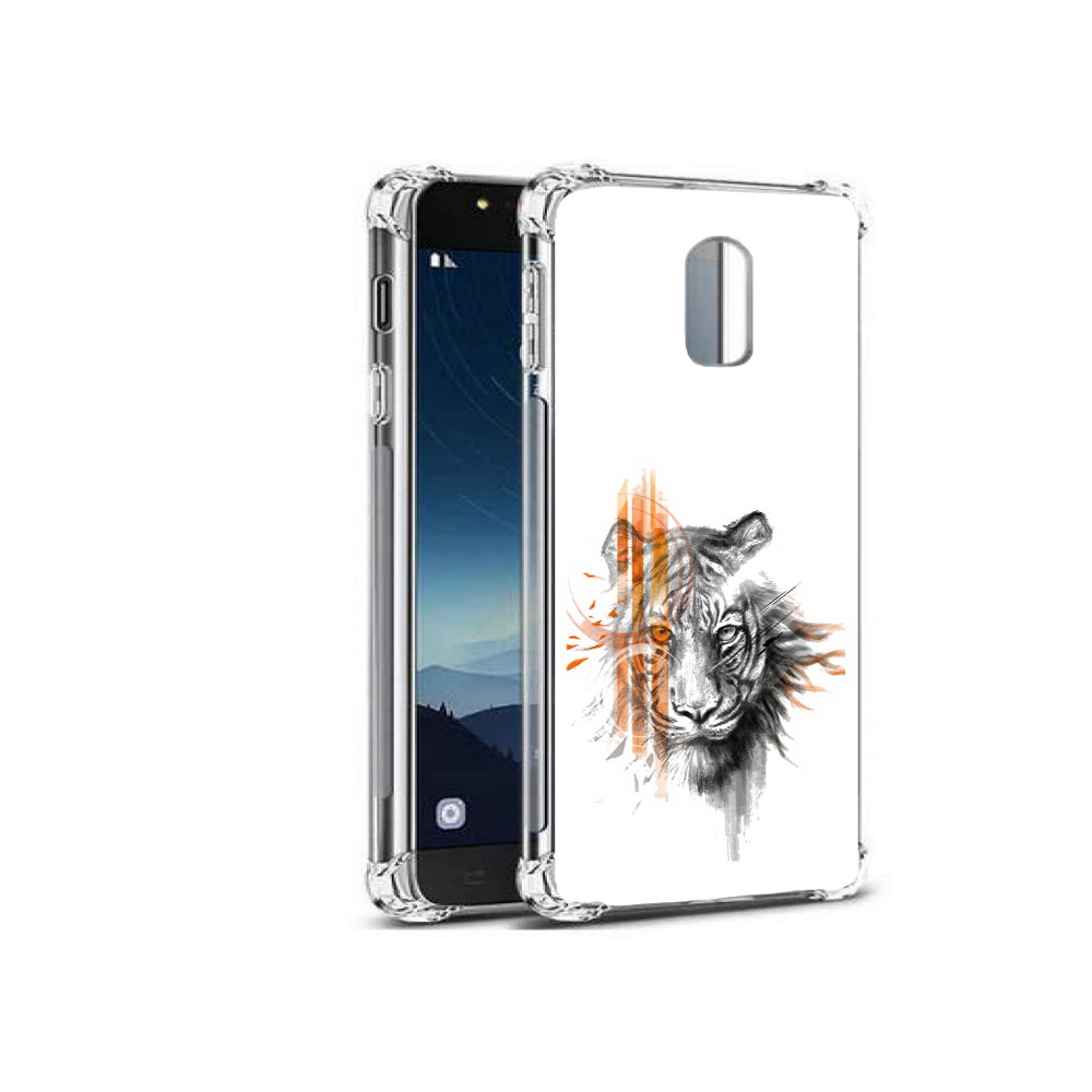 

Чехол MyPads Tocco для Samsung Galaxy C8 огненный тигр (PT96288.518.526), Прозрачный, Tocco