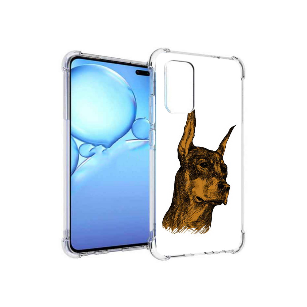 

Чехол MyPads Tocco для Vivo V19 скетч доберман (PT147328.392.605), Прозрачный, Tocco