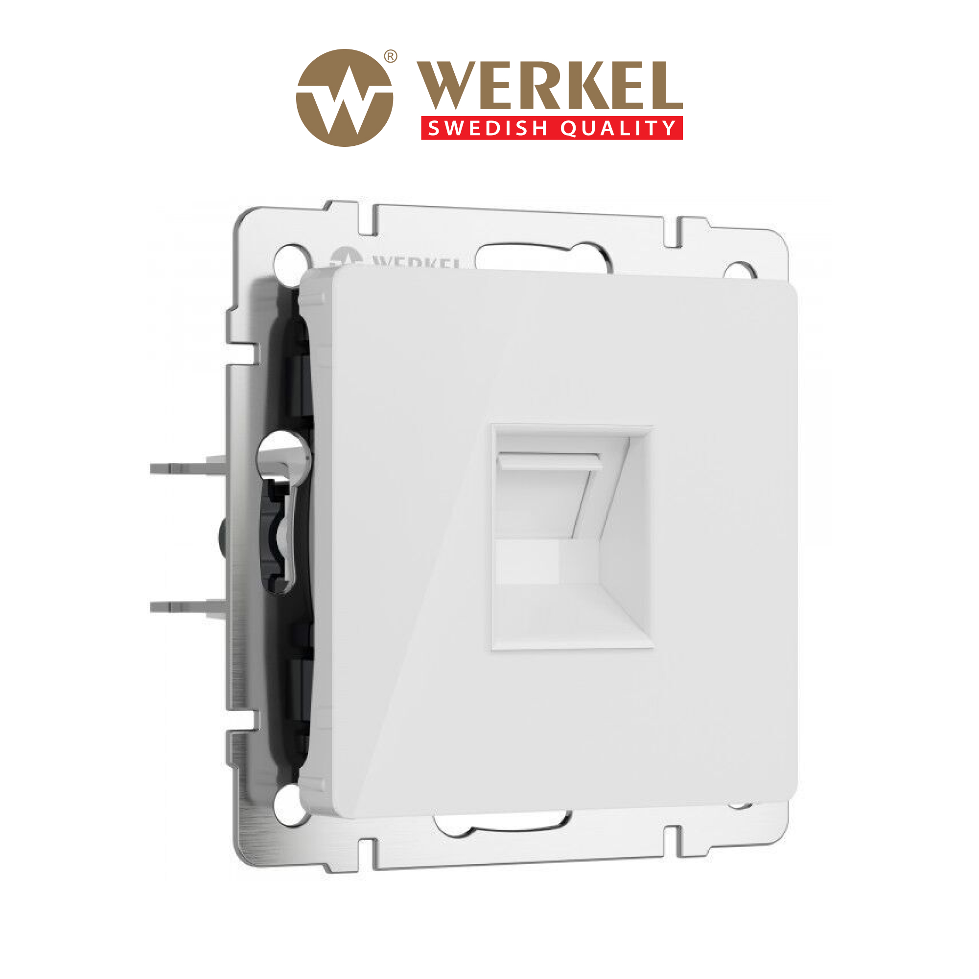 фото Встраиваемая розетка ethernet rj-45 werkel w1181041 акрил белый