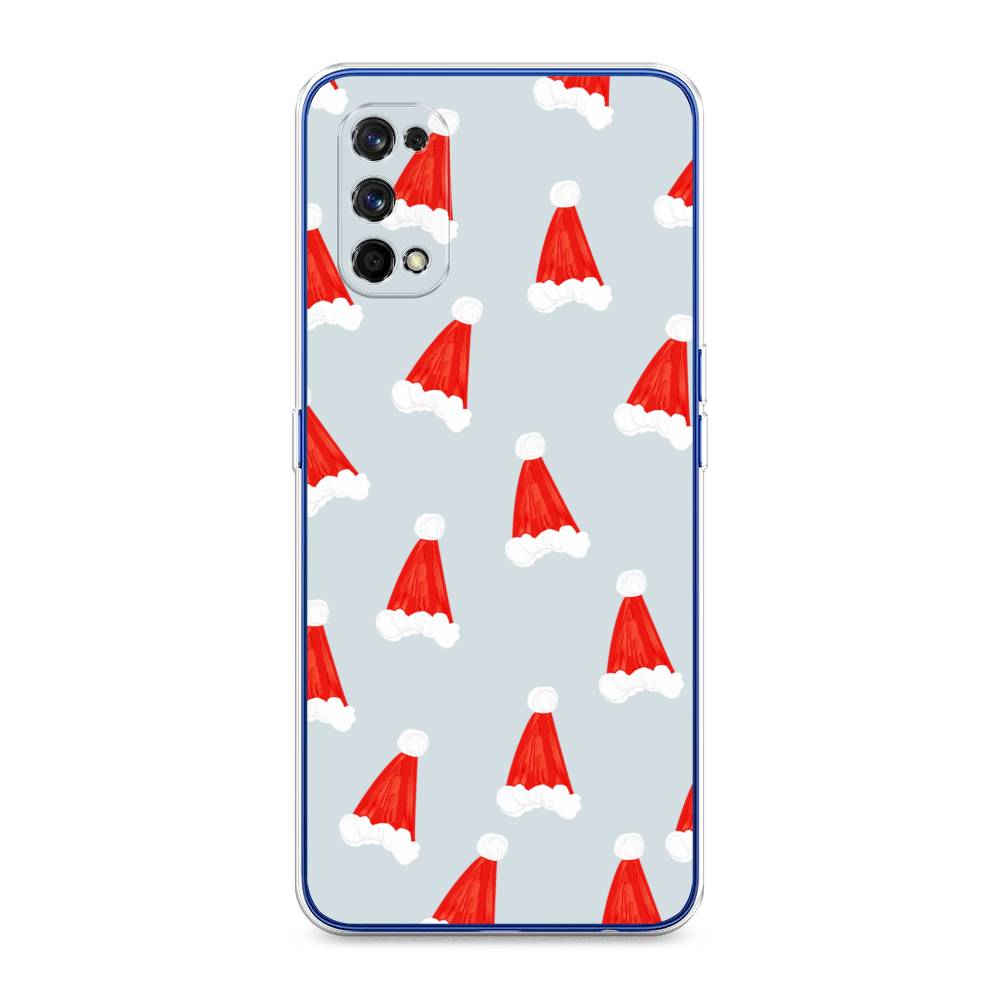 

Чехол на Realme 7 Pro "Новогодние шапочки", Белый;красный;серый, 254050-5