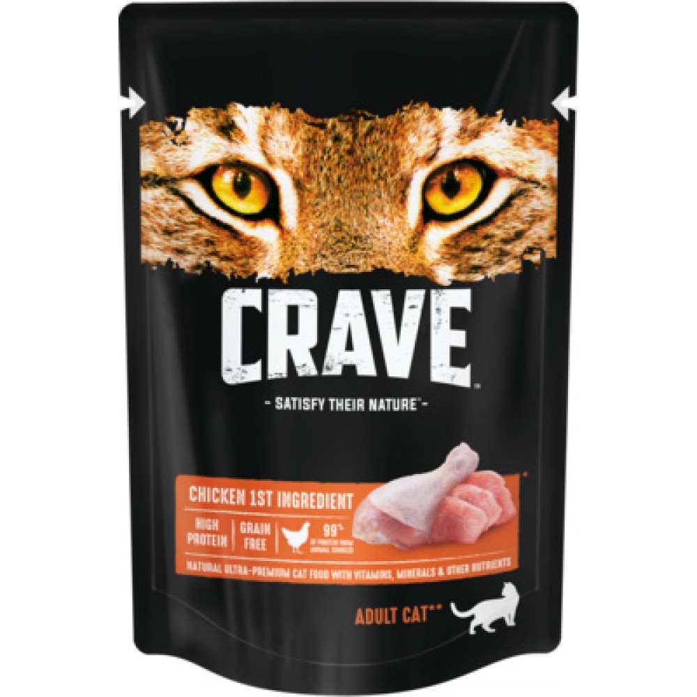 фото Влажный корм для кошек crave, курица, 24 шт по 70г