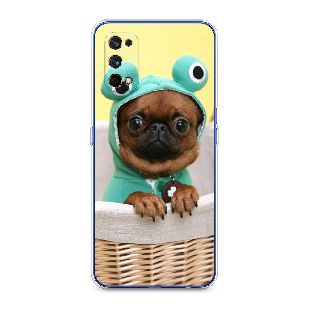 

Чехол на Realme 7 Pro "Собачка в шапке лягушки", Коричневый;желтый;голубой, 254050-1
