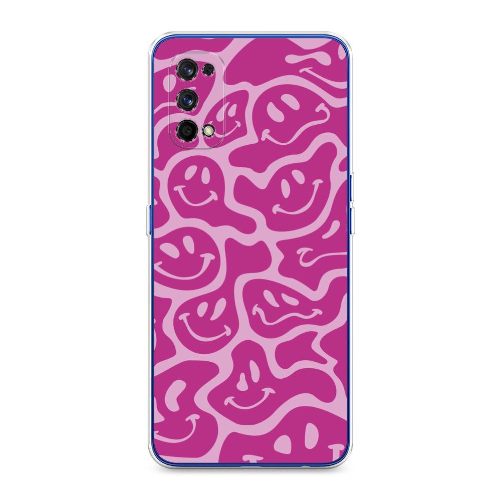 

Чехол на Realme 7 Pro "Расплывчатые смайлики розовые", Фиолетовый, 254050-6
