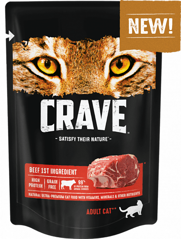 Влажный корм для кошек Crave, говядина, 70г
