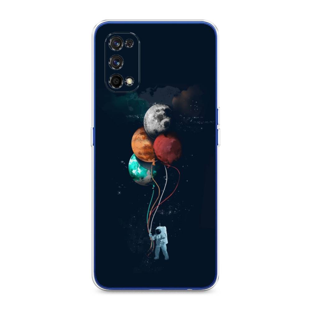 

Чехол на Realme 7 Pro "Космонавт с шариками", Разноцветный, 254050-4