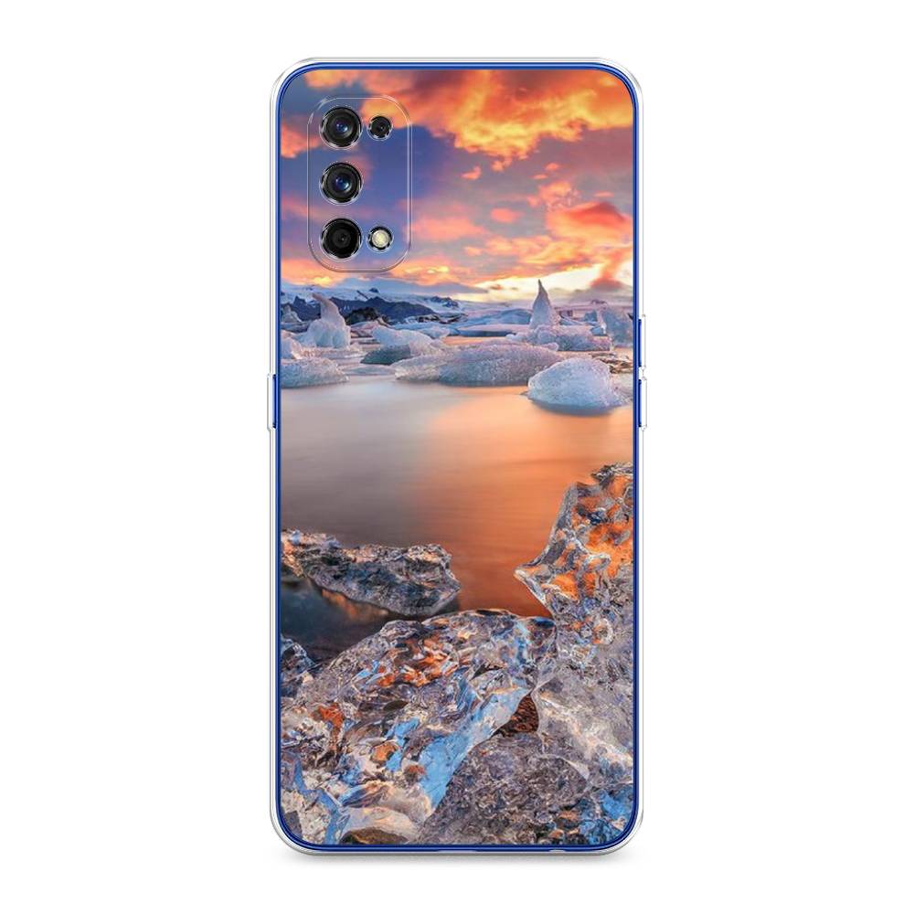 

Чехол на Realme 7 Pro "Ледники", Синий;оранжевый, 254050-2