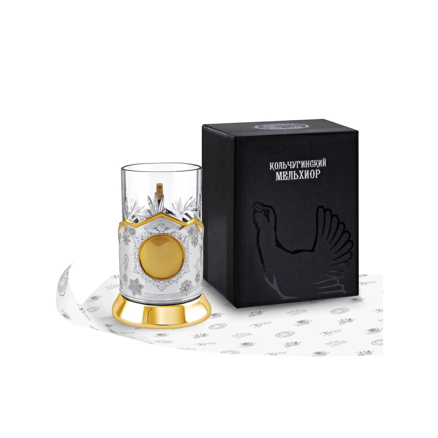 фото Набор для чая "зимние виды спорта бцр" никелированный с позолотой кольчугинский мельхиор