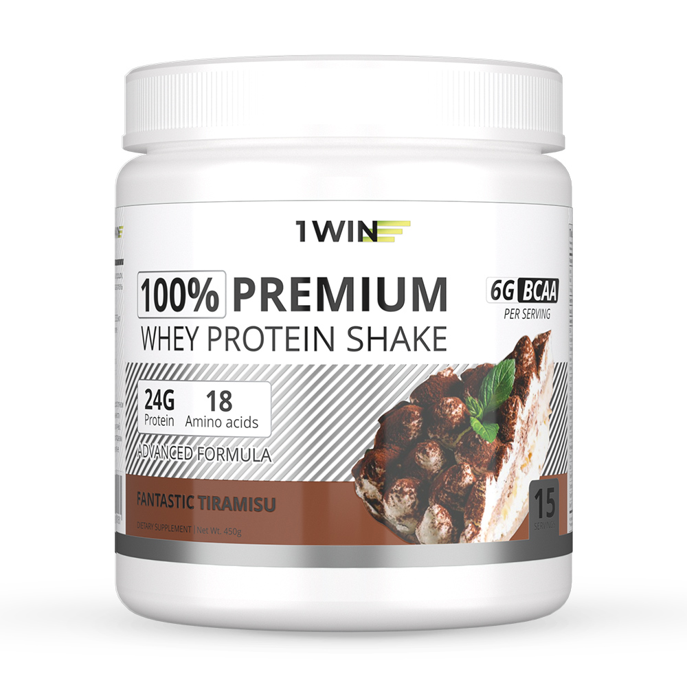 Протеин 1WIN Premium Whey Protein Shake, Тирамису, 15 порций, 450 гр.