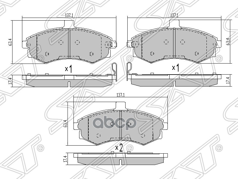 

Колодки Тормозные Перед Hyundai Elantra Sat арт. ST5810117A10