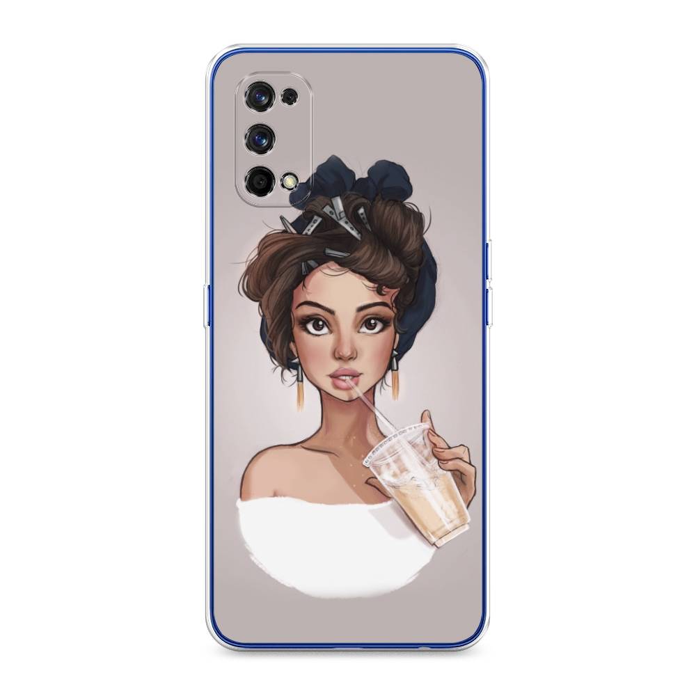 

Чехол на Realme 7 Pro "Девушка с фраппе", Серый, 254050-6