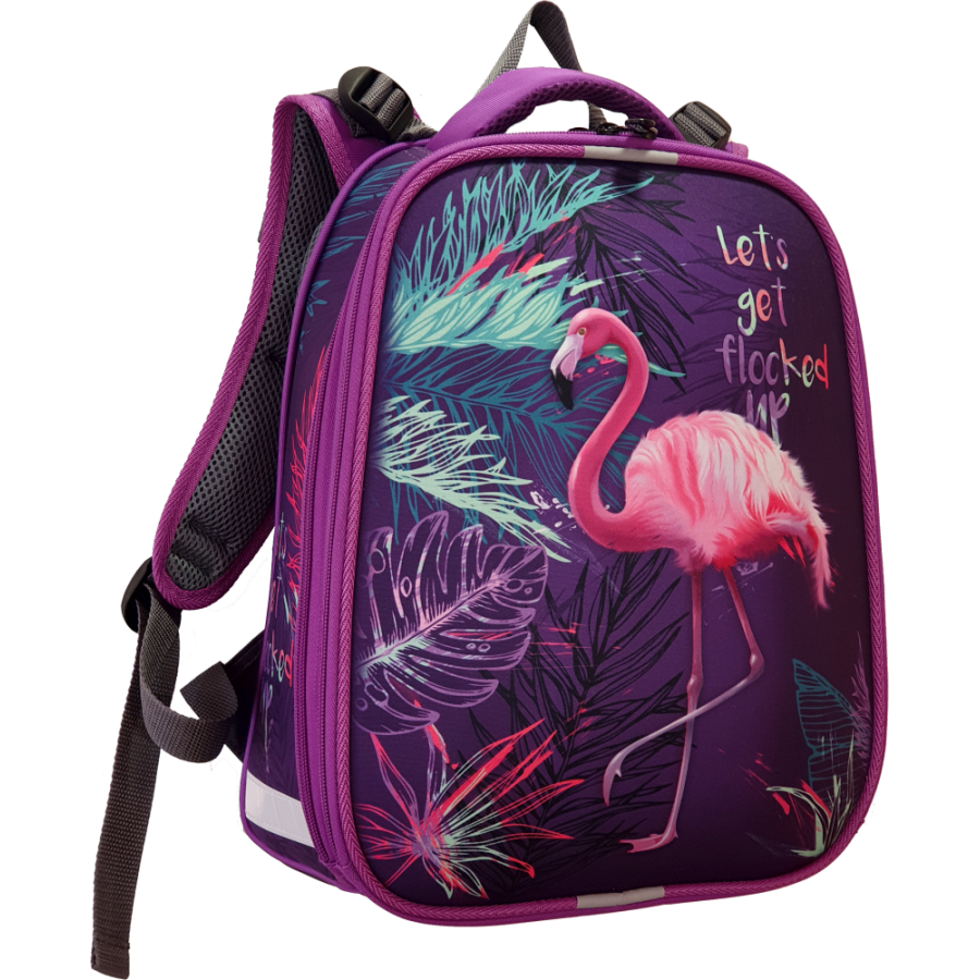 Ранец школьный Stavia Фламинго каркасный 8283Б 30х38х16 см мультиколор