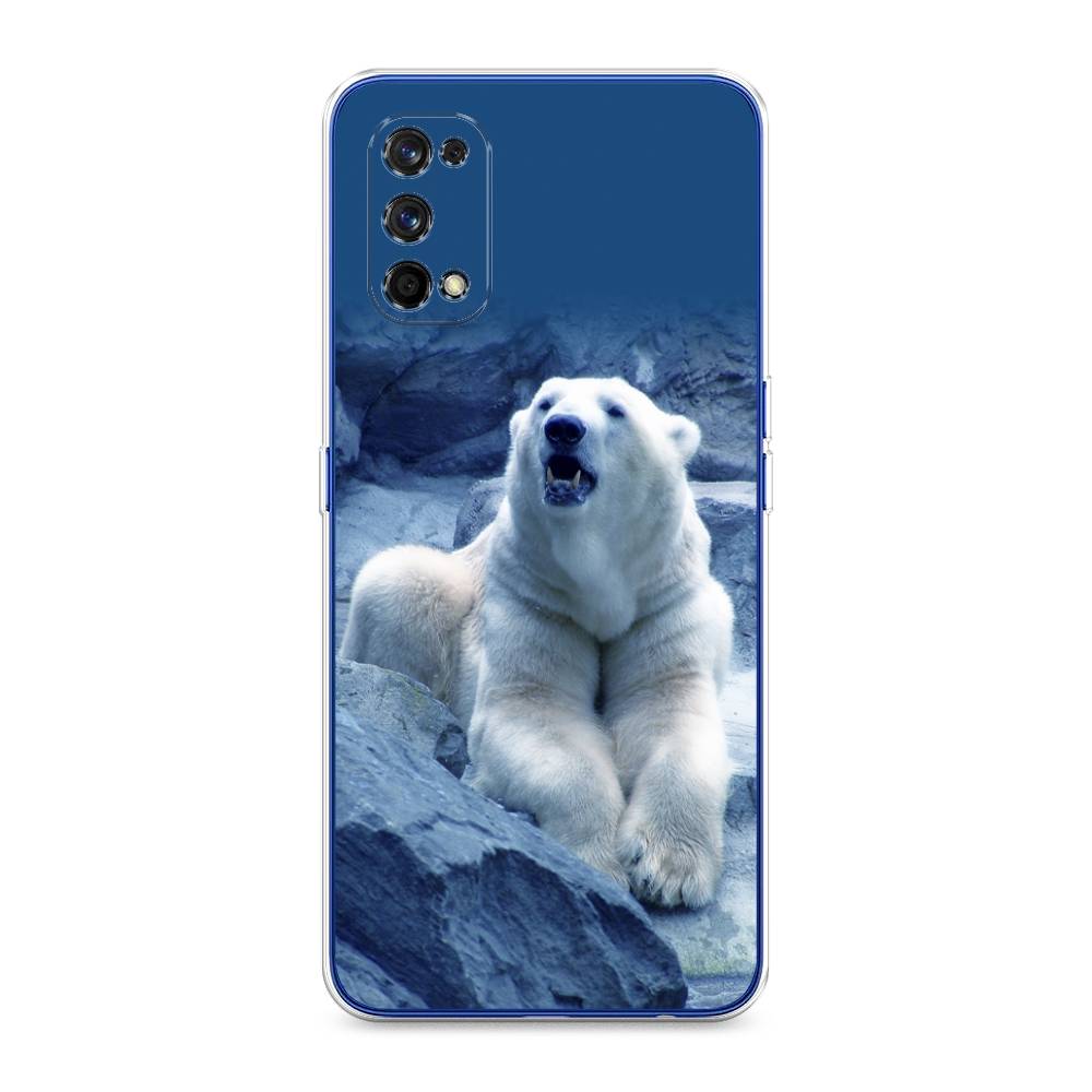 

Чехол на Realme 7 Pro "Белый медведь", Голубой;белый, 254050-1